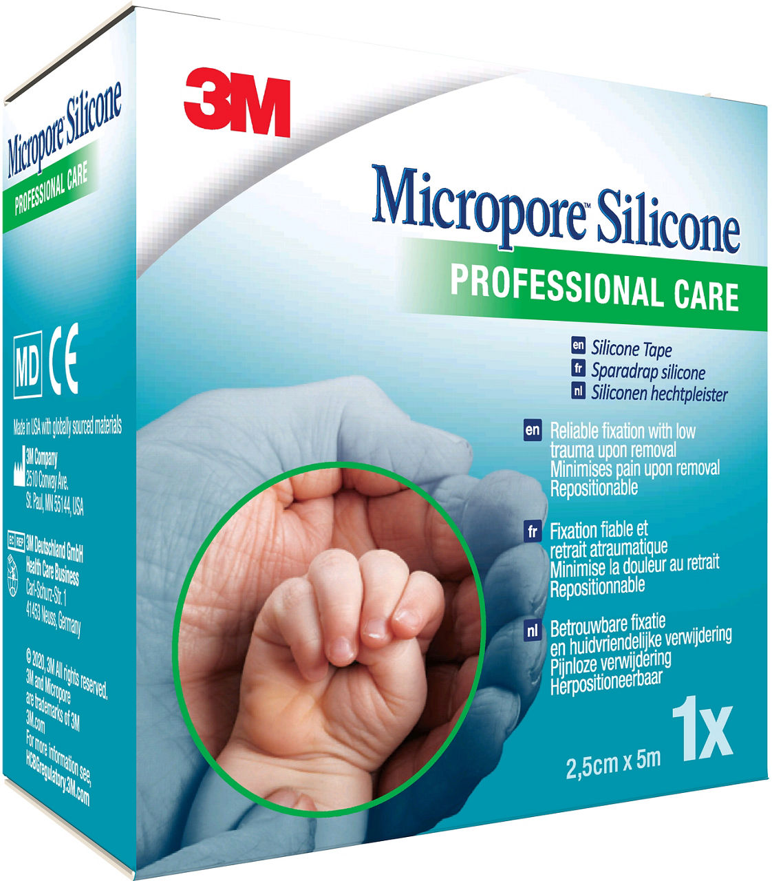 3M™ Micropore™ Silicone Surgical Tape 2775P-1 F_angle 2