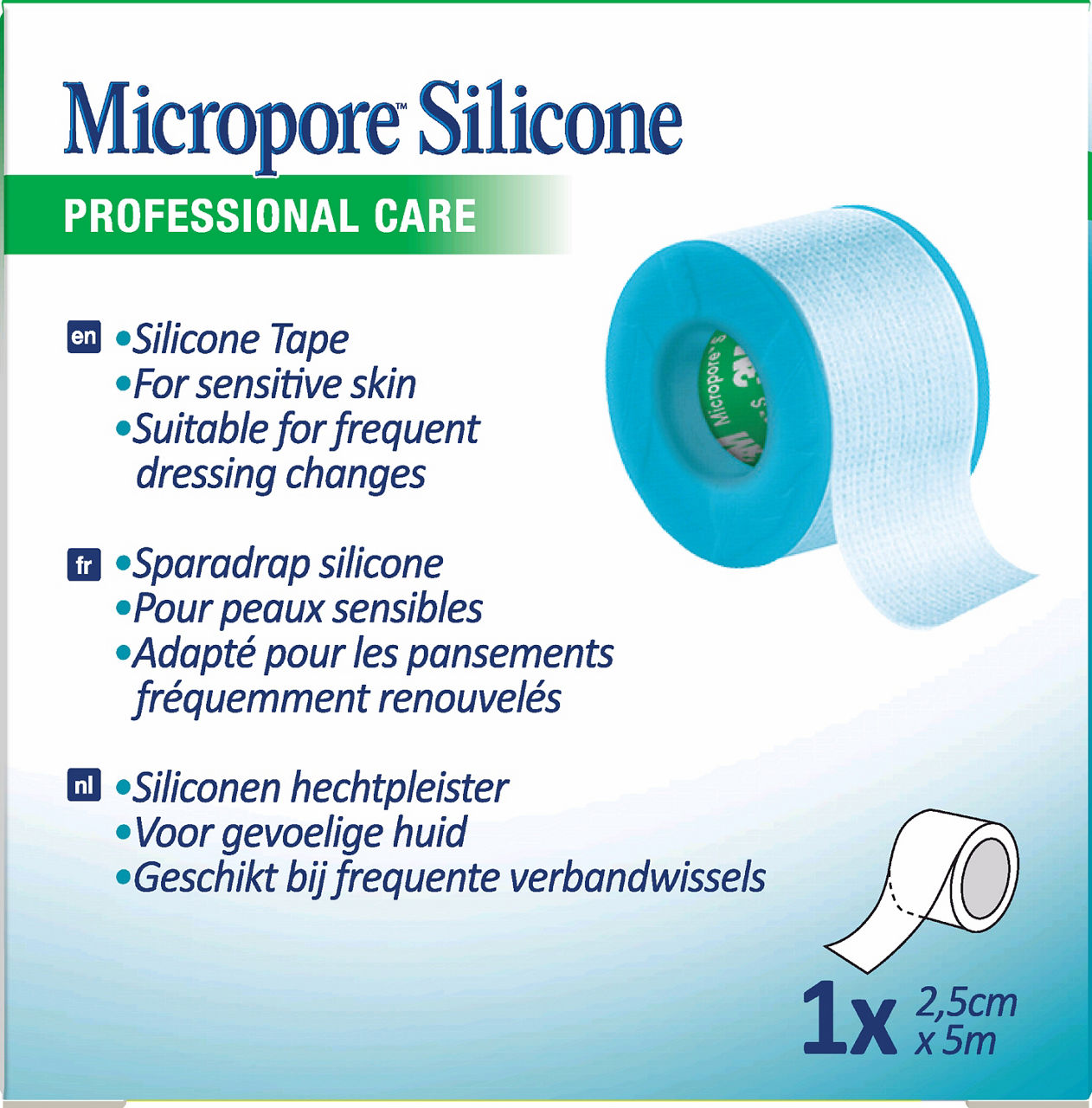 3M™ Micropore™ Silicone Surgical Tape 2775P-1 F_back