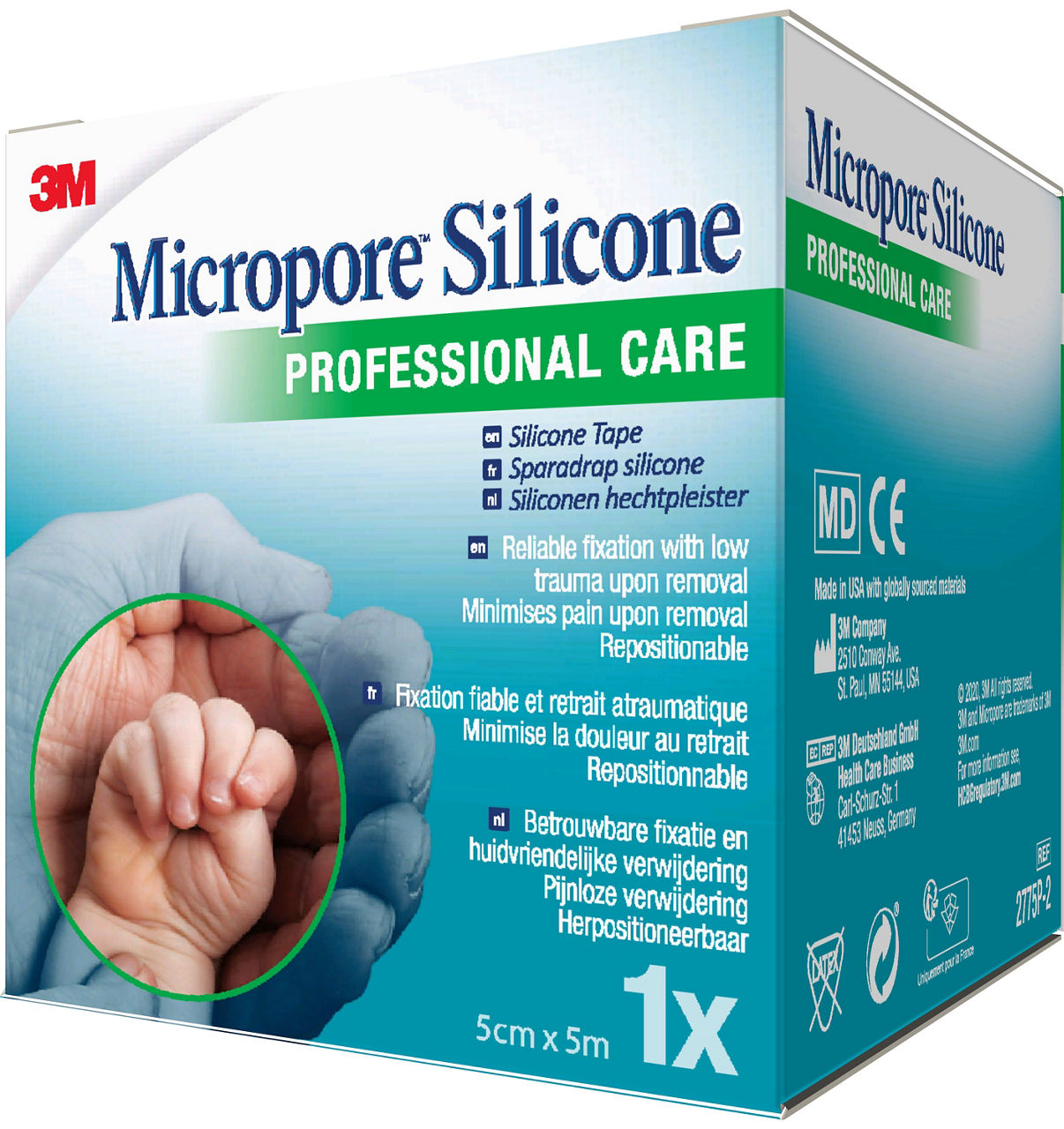 3M™ Micropore™ Silicone Surgical Tape 2775P-2 _angle 1