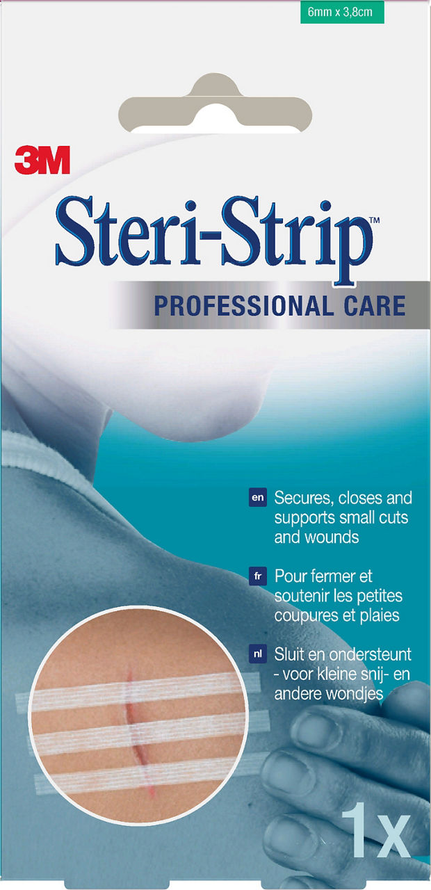 3M™ Steri-Strip™ niet-steriele versterkte wondsluitingen, 1542P-1, 6 mm x 38 mm