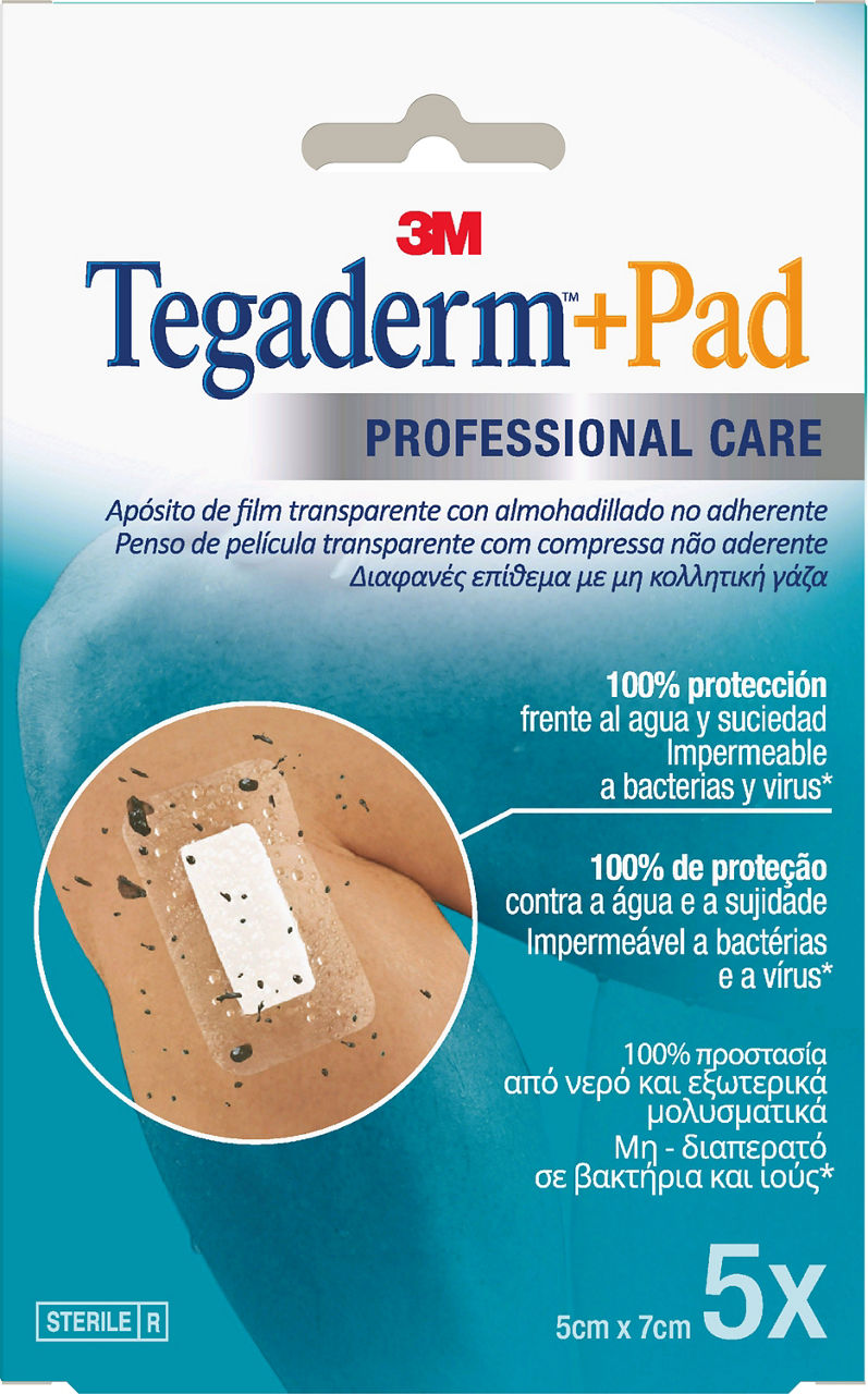 Apósitos Transparentes Adhesivos con Almohadilla Absorbente no Adherente 3M™ Tegaderm™