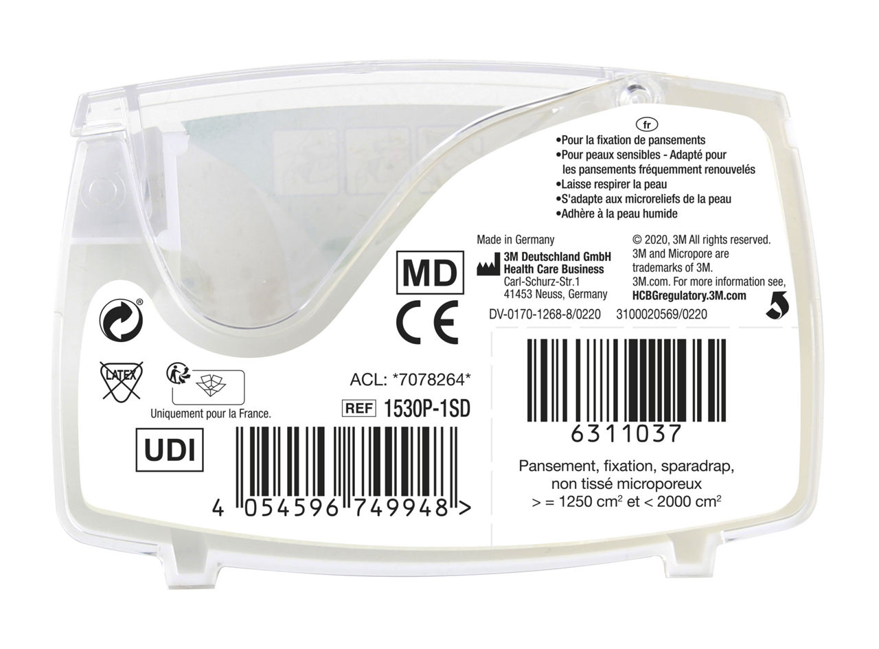 3M™ Micropore™ Surgical Tape Dispenser 1530P-1SD F_back