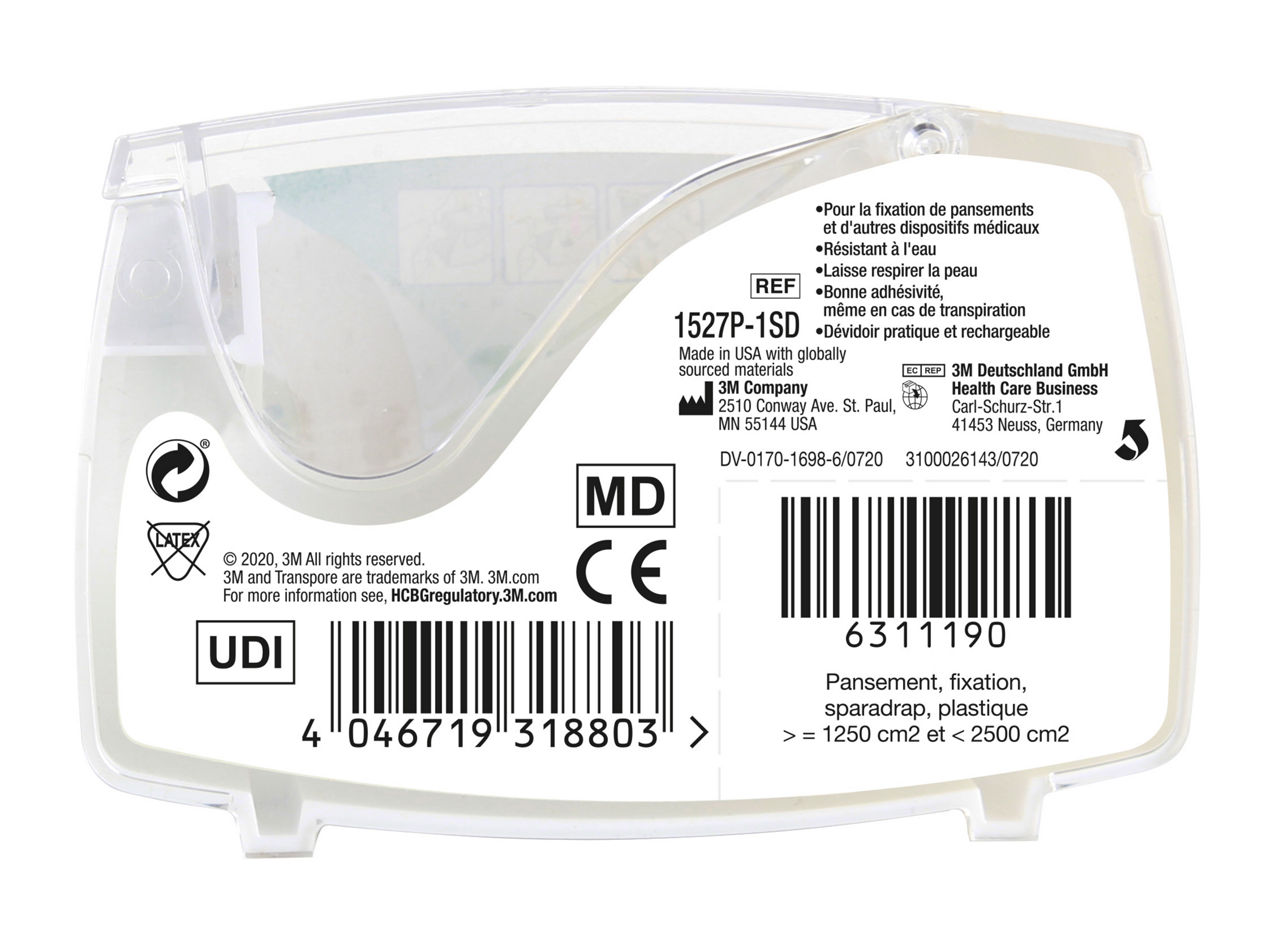 3M™ Transpore™ Surgical Tape Dispenser 1527P-1SD F_back