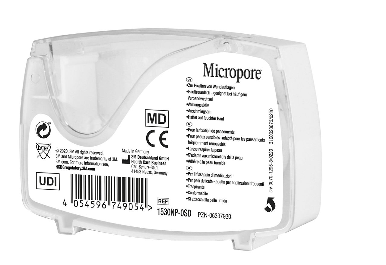 3M™ Micropore™ Surgical Tape Dispenser 1530NP-0SD_angle back