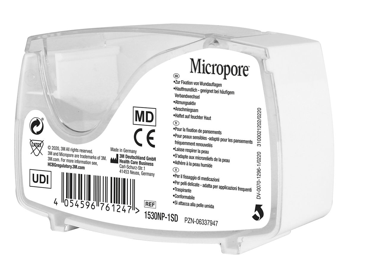 3M™ Micropore™ Surgical Tape Dispenser 1530NP-1SD_angle back