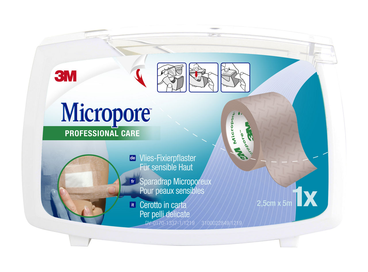 3M™ Micropore™ Surgical Tape Tan Dispenser 1533NP-1SD_front