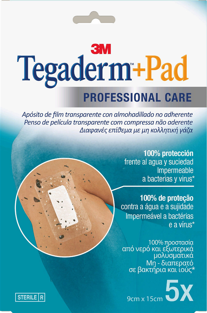 Apósitos Transparentes Adhesivos con Almohadilla Absorbente no Adherente 3M™ Tegaderm™