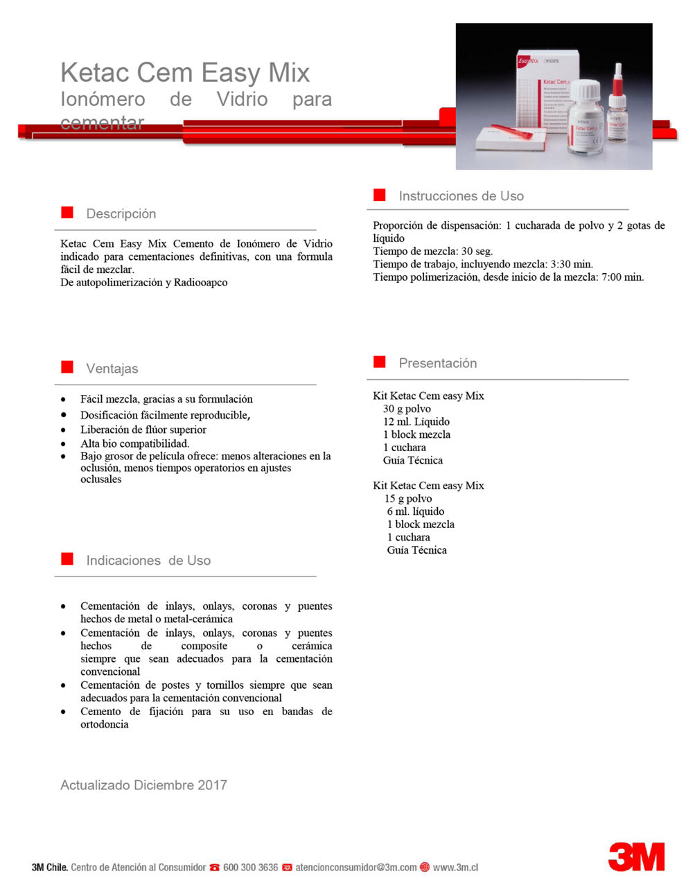 Dental - FIcha Técnica Ketac Cem easy mix