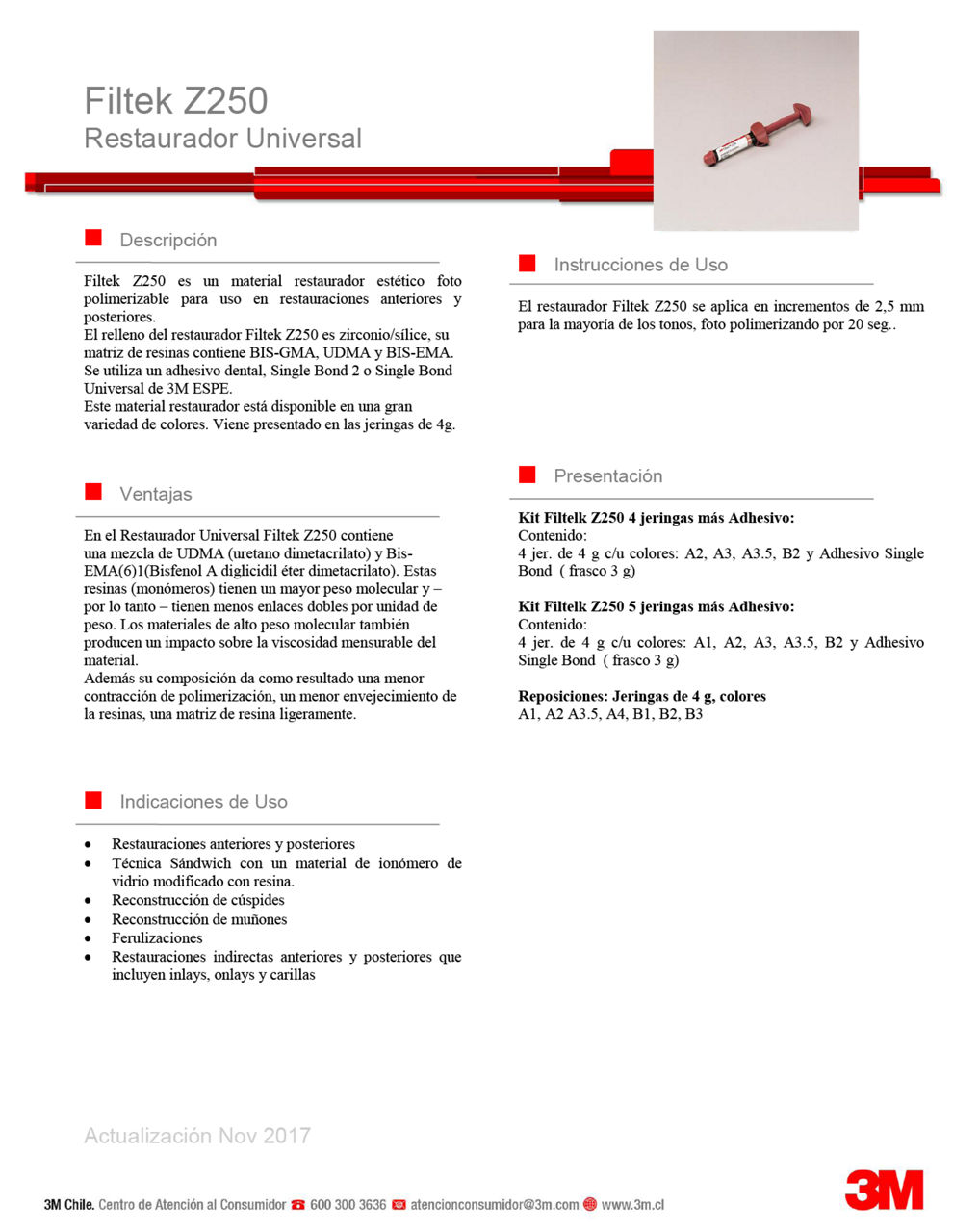 Dental-Ficha Técnica Filtek Z250
