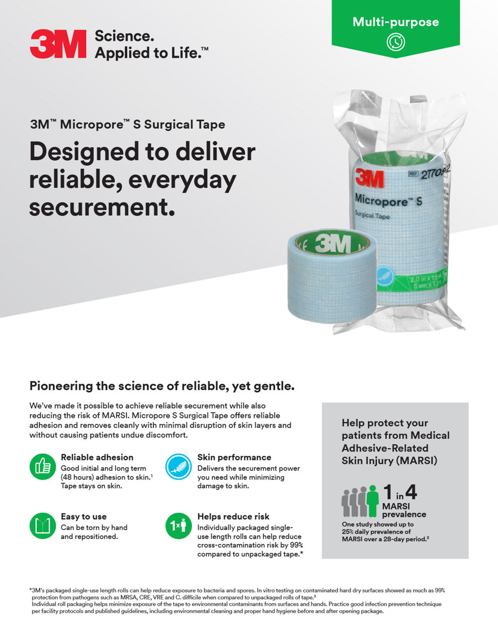 3M™ Micropore™ S Soft Surgical Tape Sell Sheet