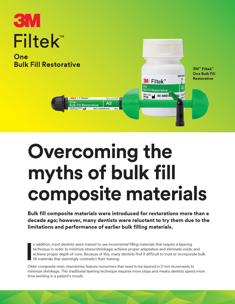 Overcoming the myths of bulk fill composite materials