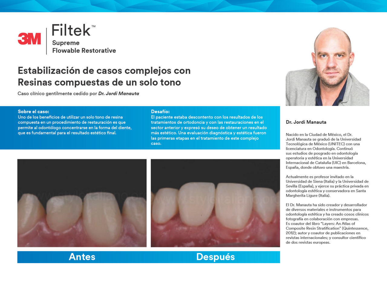 3M™ Filtek™ Supreme Flowable Restorative, Caso Clínico, Dr.Manauta, Español