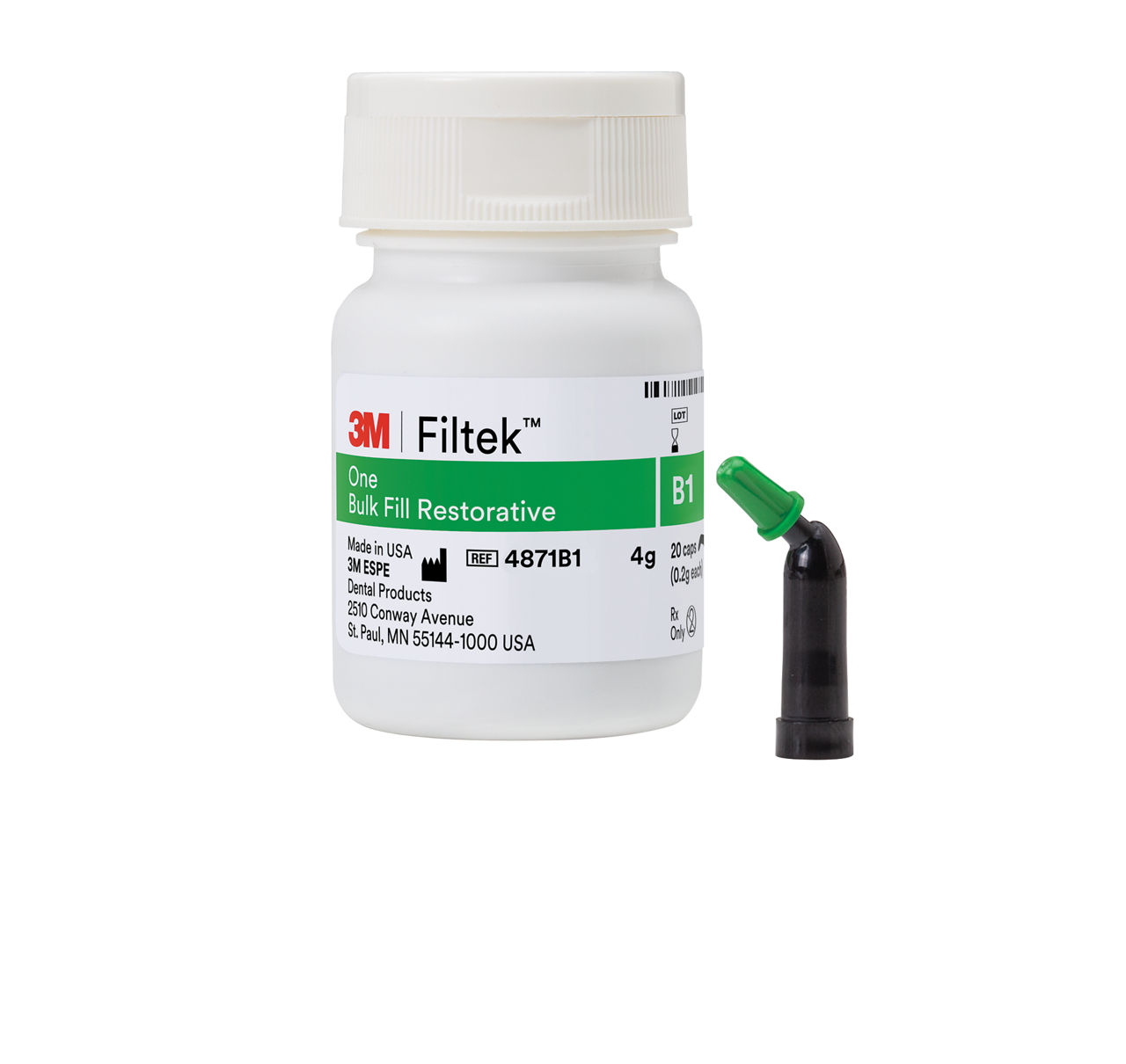 3M™ Filtek™ One Bulk Fill Restorative, 4871B1, 20 - 0.2g Capsules