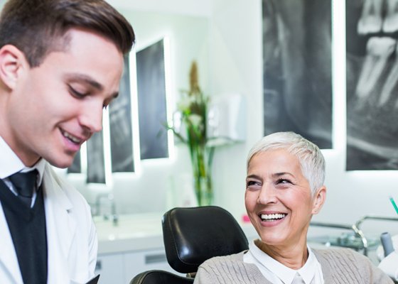 Dentist with patient