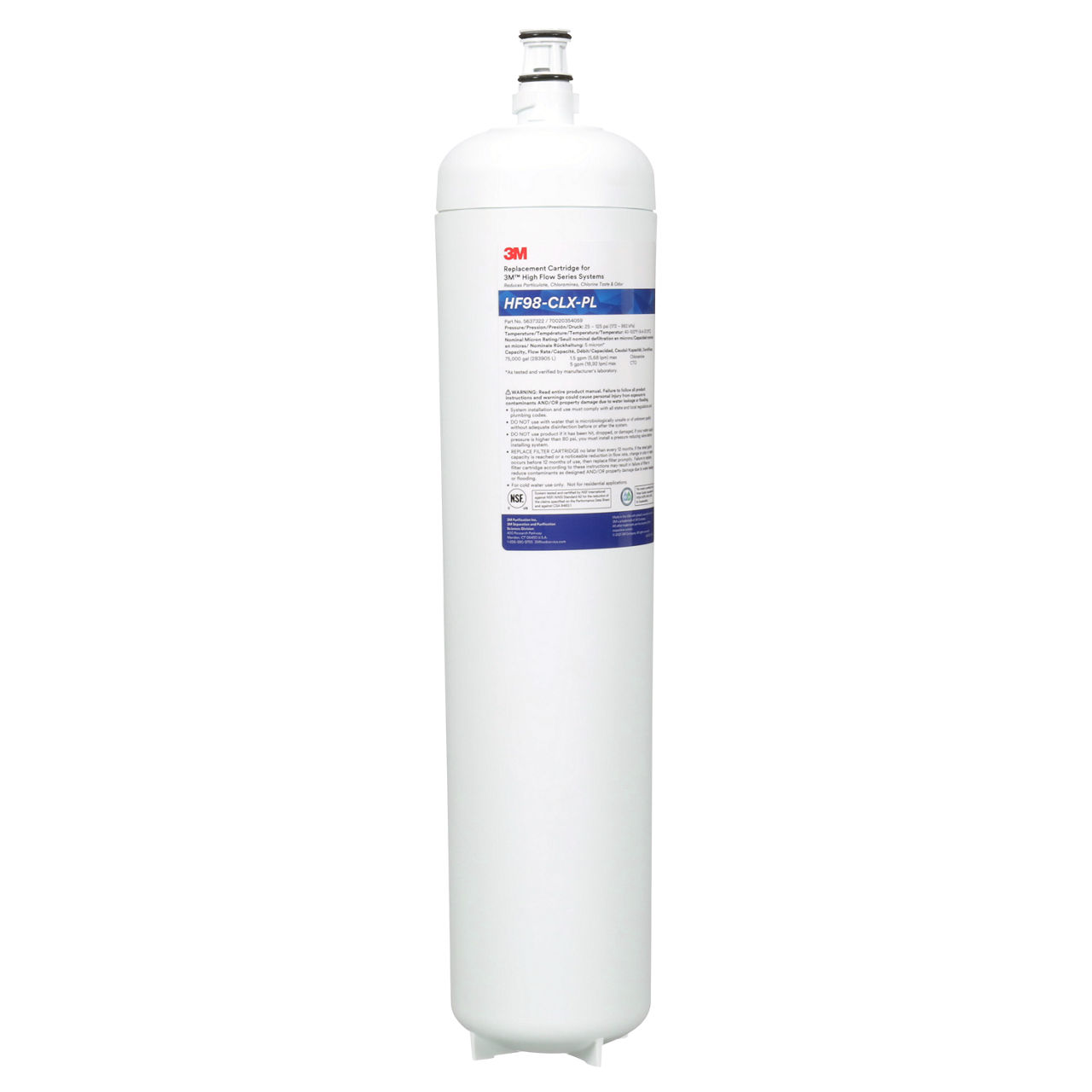 3M™ High Flow CLX Water Filtration system and cartridges, HF98-CLX-PL