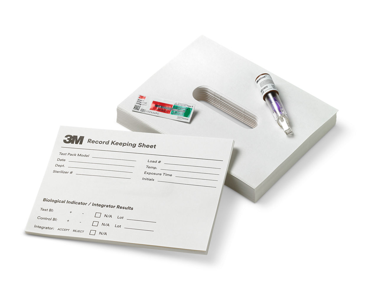 3M™ Attest™ Super Rapid Steam Biological Indicator Challenge Pack withType 5 CI, 41482VF, Brown Cap, 24 min, 24/CS