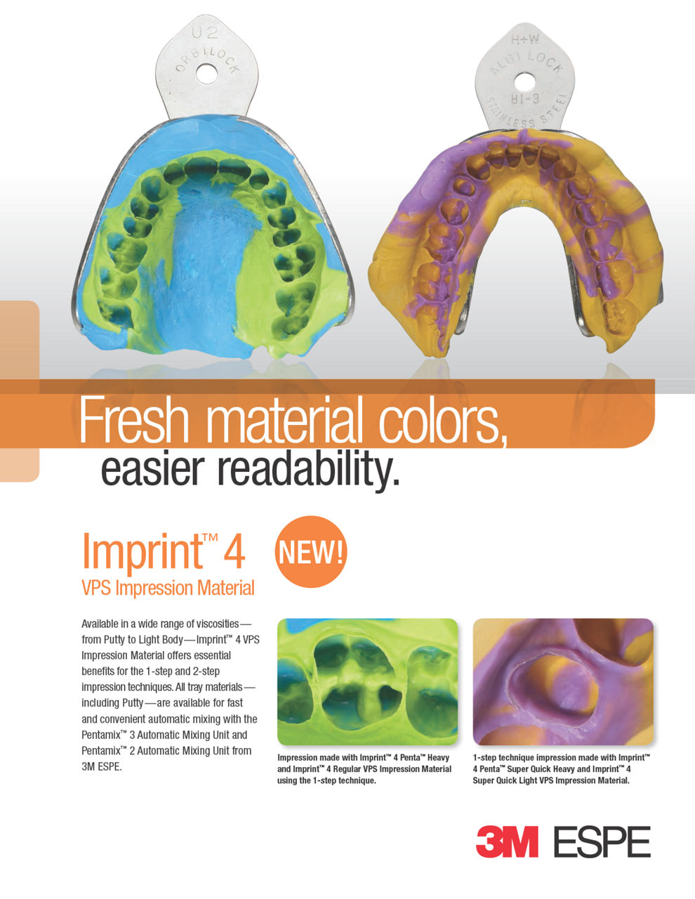 3M™ Imprint™ 4 VPS Impression Material Fresh Material Colors