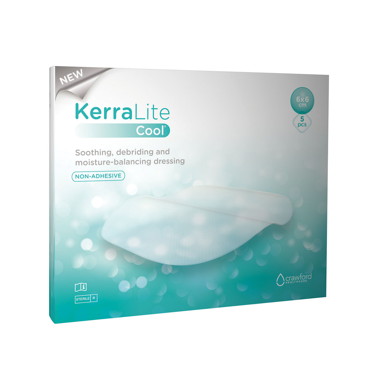 3M™ Kerralite Cool™ Moisture-Balancing Hydrogel Non-Adhesive Dressing, CWL1004, 2 in x 2 in, 5/ct, 114ct/Cs