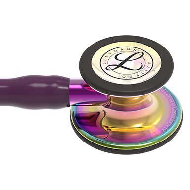 3M™ Littmann® Cardiology IV™ Stethoscope, High Polish Rainbow Finish Chestpiece, Plum Tube, Violet Stem and Black Headset, 6239, 6239-04 HIGH, 0.1x