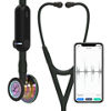 3M™ Littmann® CORE Digital Stethoscope, 8570, High Polish Rainbow-finish Chestpiece, Black Tube