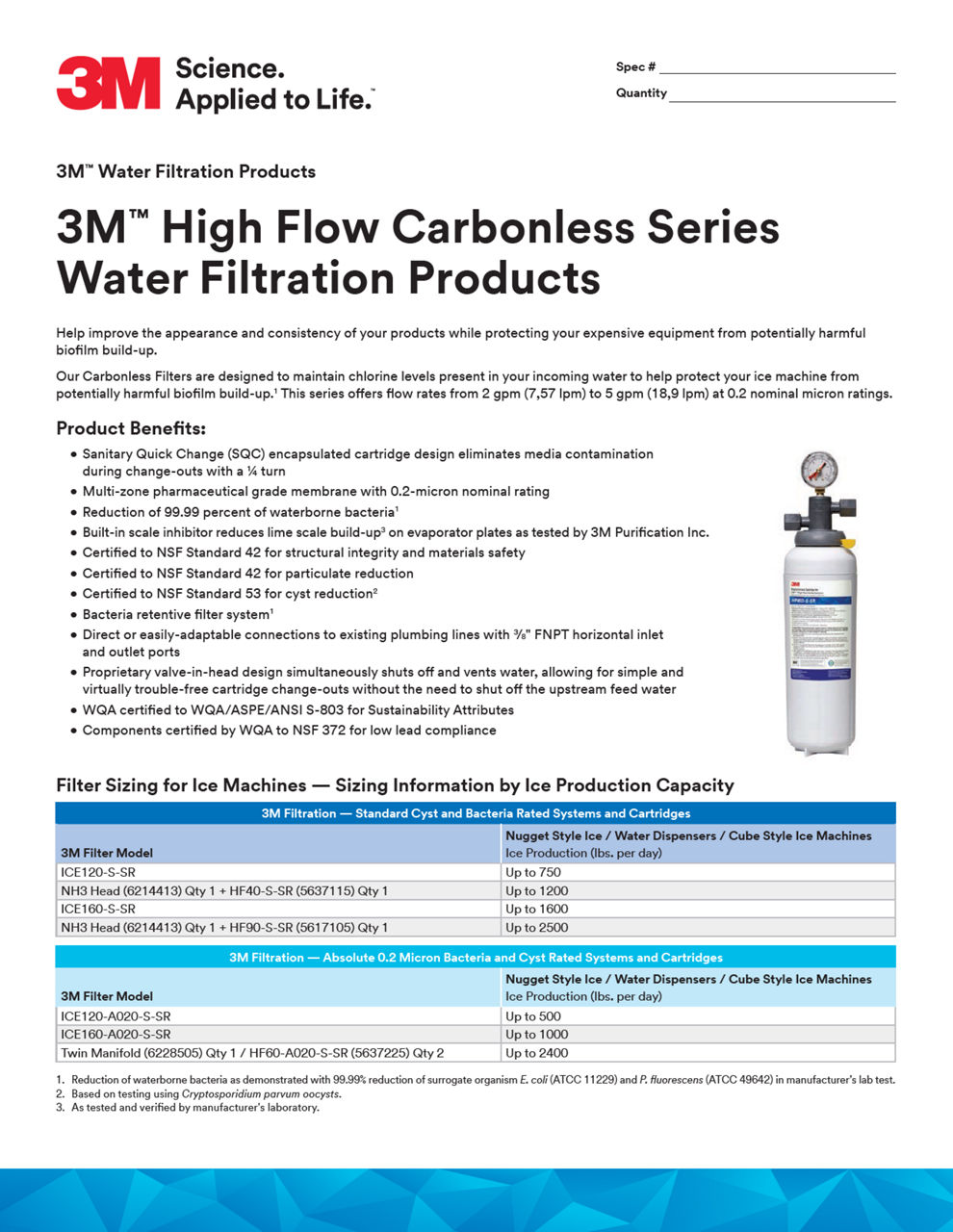 3M™ High Flow Carbonless Series Water Filtration Products