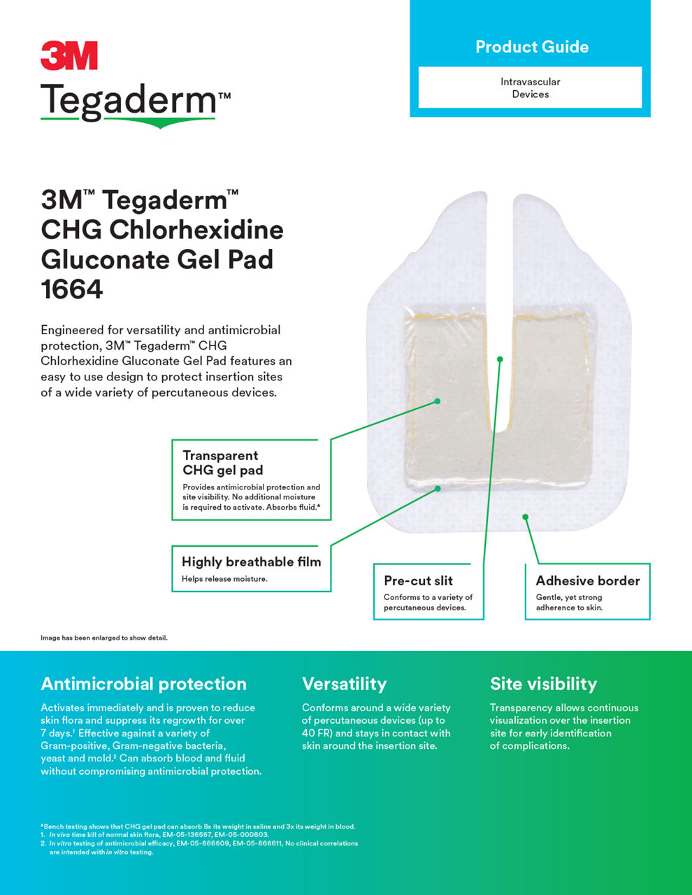 3M™ Tegaderm™ CHG Chlorhexidine Gluconate Gel Pad 1664