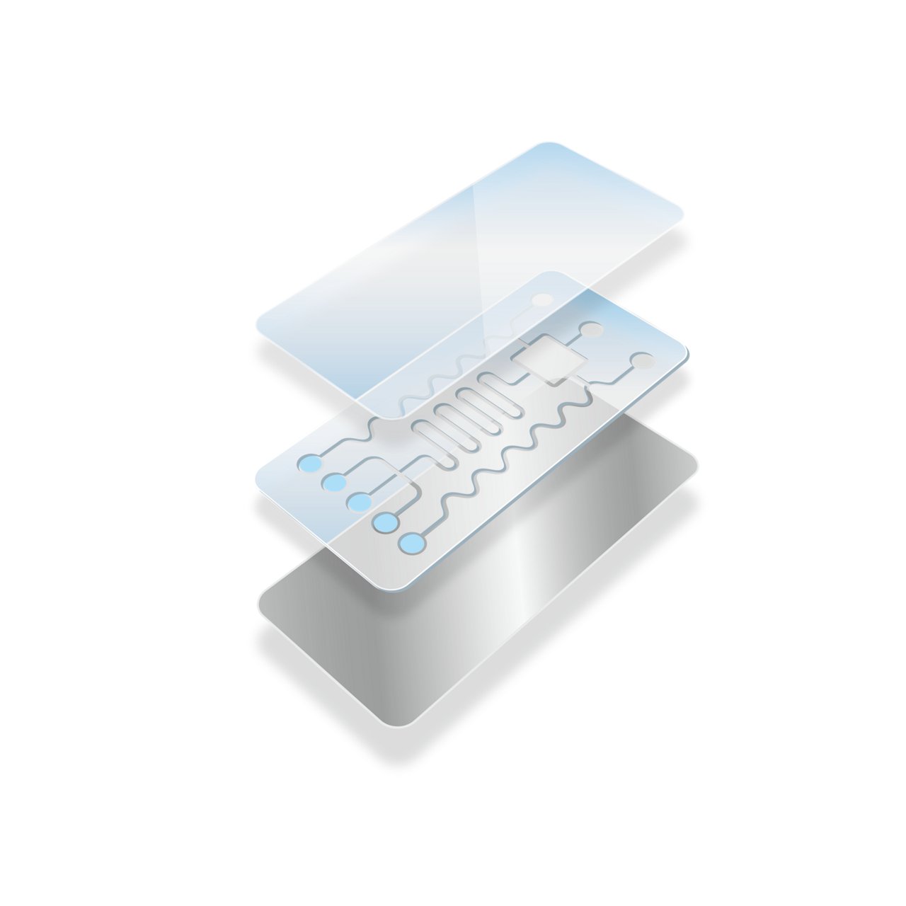 3M™ Medical Materials & Technologies (MMT) image of medical diagnostics lab on a chip layer view, .png file