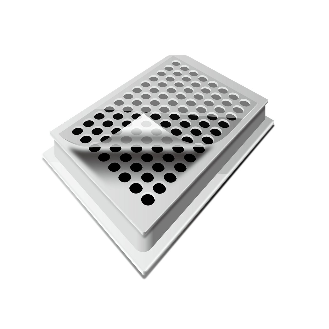 3M™ Medical Materials & Technologies (MMT) image of microplate with cover tape illustration, gray, 02 .png file