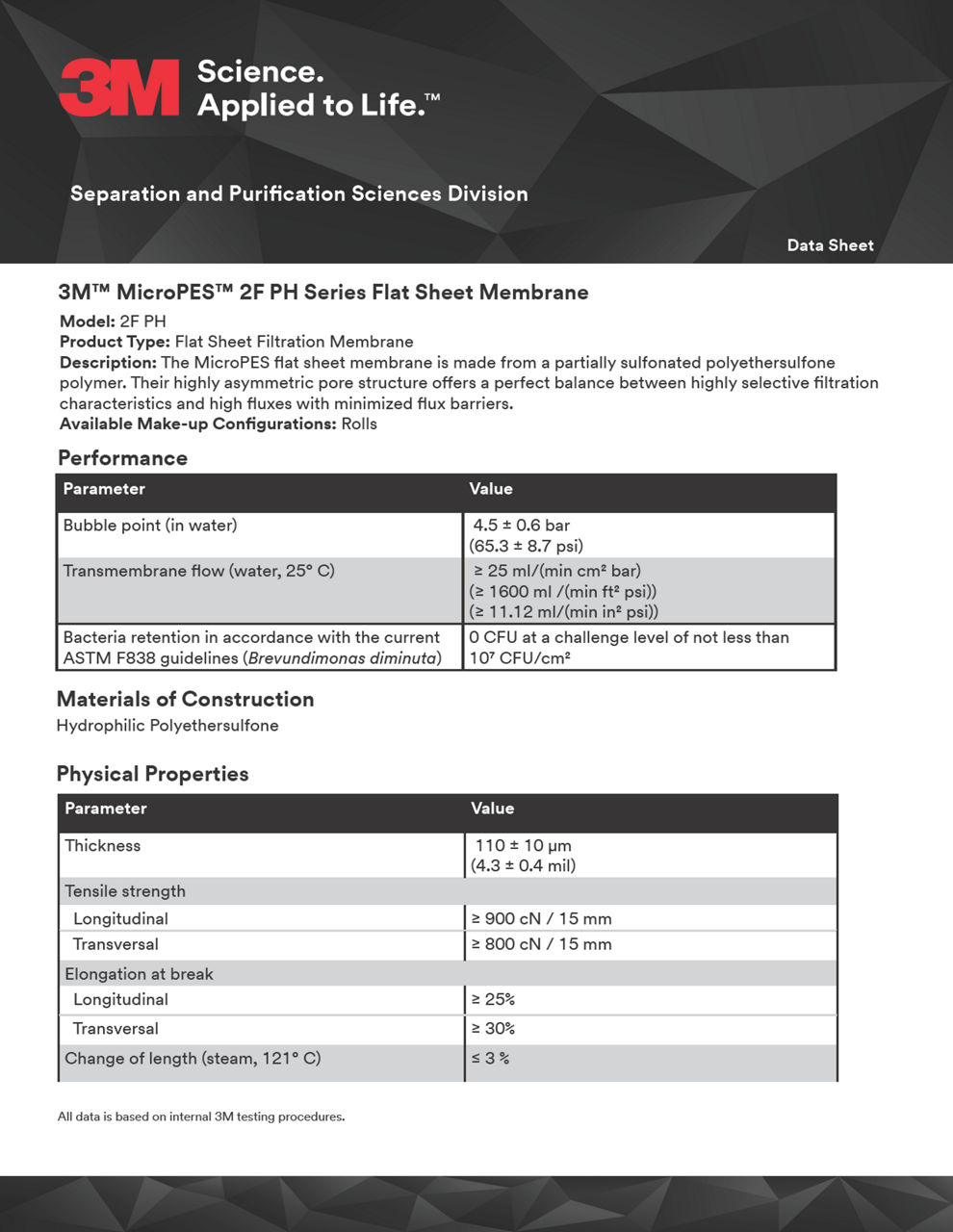 3M™ MicroPES™ 2F PH Data Sheet