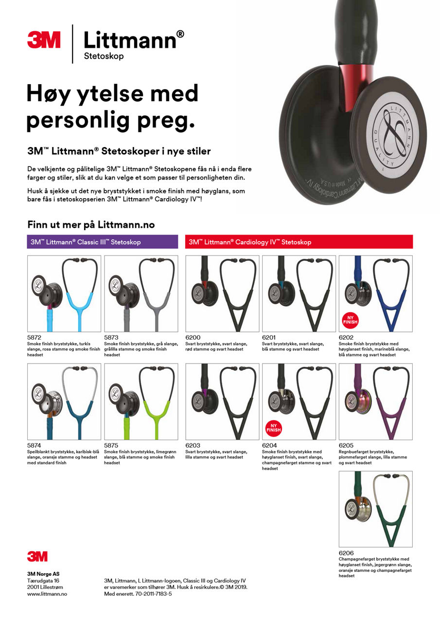 3M™ Littmann® Stetoskop nye farger 2019