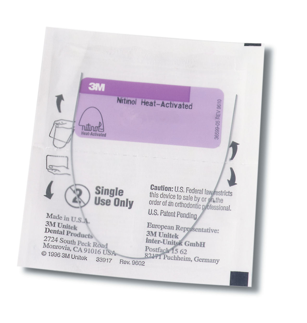 3M™ Unitek™ Nitinol Heat-Activated Archwire, .0215, OrthoForm™ IIIOvoid, Upper, 9296-617, Unit of Use, 10/Pk