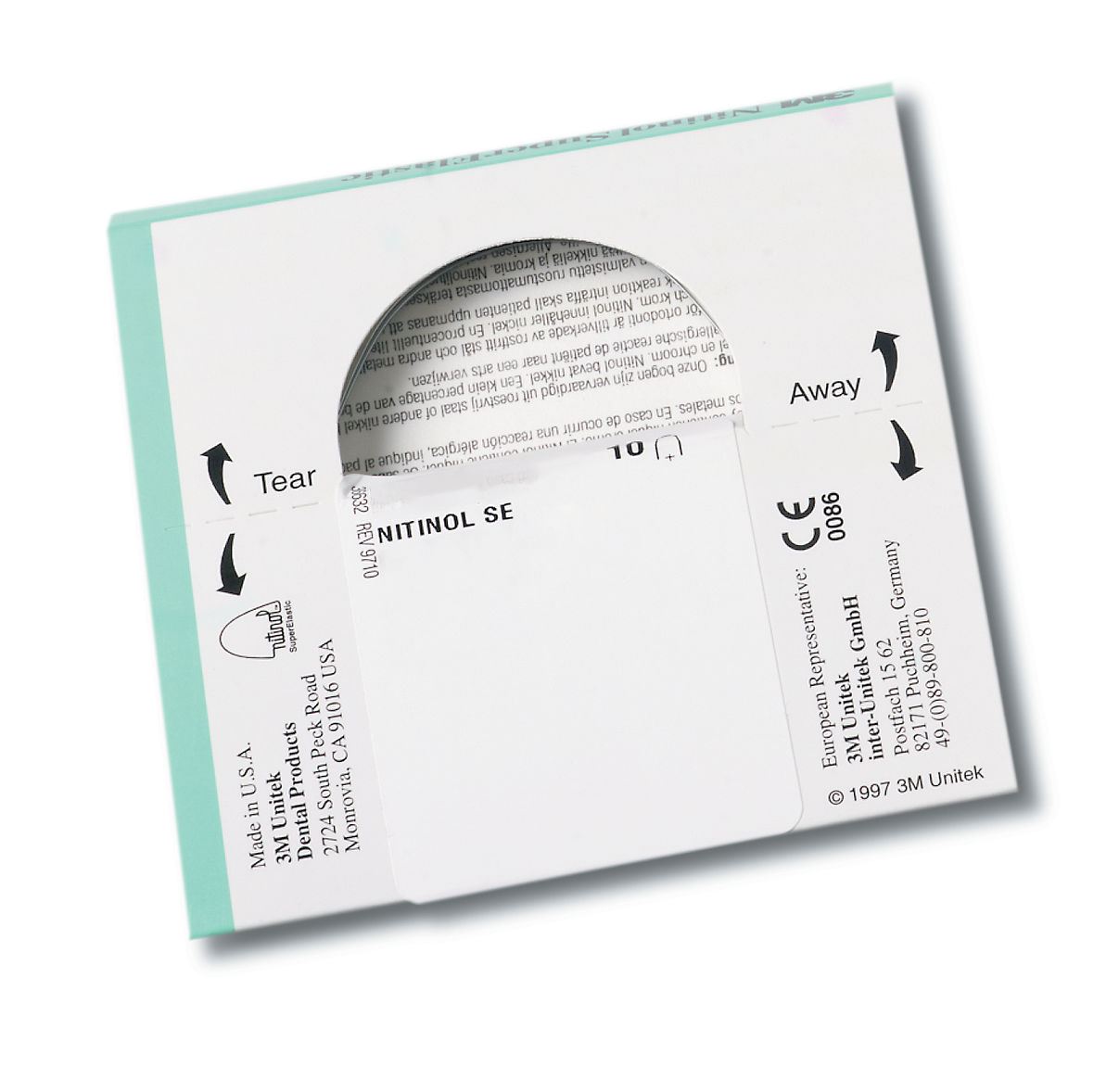 3M™ Unitek™ Nitinol Super-Elastic Archwire 9297-956, .017x.025,OrthoForm™ III Ovoid, Lower, Dimpled, Unit of Use, 10/Pk