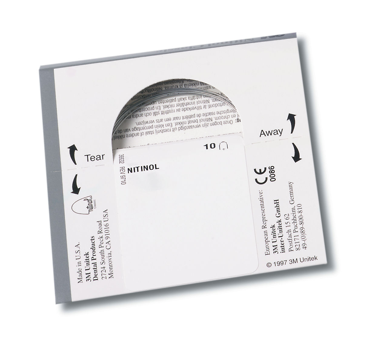 3M™ Unitek™ Nitinol CLevel Anchoragessic Archwire 4297-613, OrthoForm™Level Anchorage, Upper, .018x.018, Unit of Use, 10/Pk