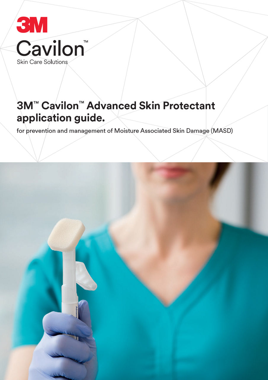 Voorbeeld van de voorpagina van de Cavilon Advanced Skin Protectant toepassingsgids