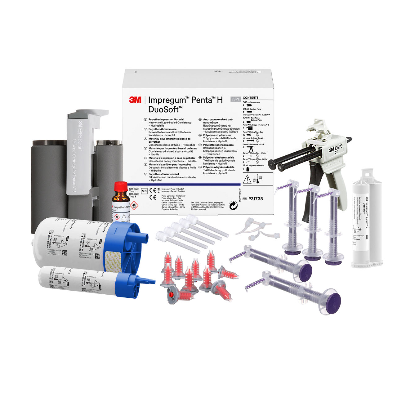 3M™ Impregum™ Penta™ H / Garant™ L DuoSoft P31738, Matériau d’empreintesPolyéther, starter pack pour 3M™ Pentamix™ 3