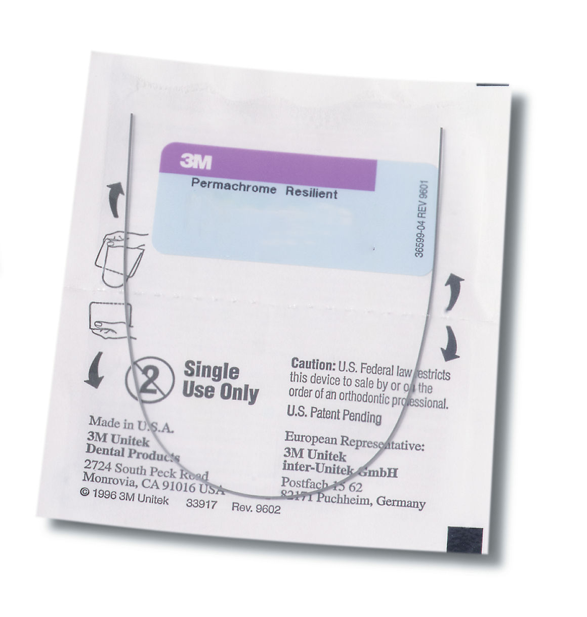 3M™ Unitek™ Permachrome Resilient Archwire, .016, OrthoForm™ III Ovoid,Lower, 4300-008, Unit of Use, 50/Pk