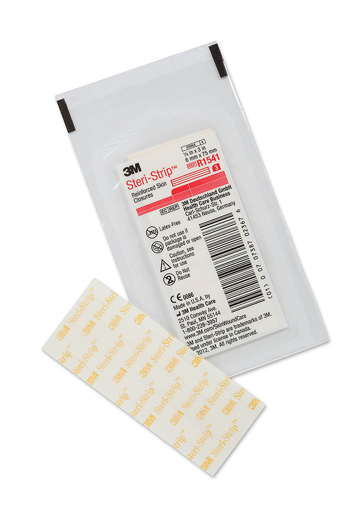 3M™ Steri-Strip™ Reinforced Adhesive Skin Closures, R1541SB, Sterile Bulk, 1/4 in x 3 in (6 mm x 75 mm), 3 Strips/Env