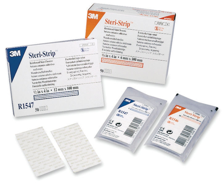 3M™ Steri-Strip™ Reinforced Adhesive Skin Closures Non-Sterile, Bulk2000 Strips, R1548NS, 1 IN x 5 IN, 2 Strips/Card, 1000 Card/CS