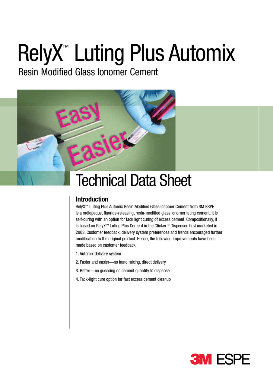 RelyX™ Luting Plus Technical Data Sheet