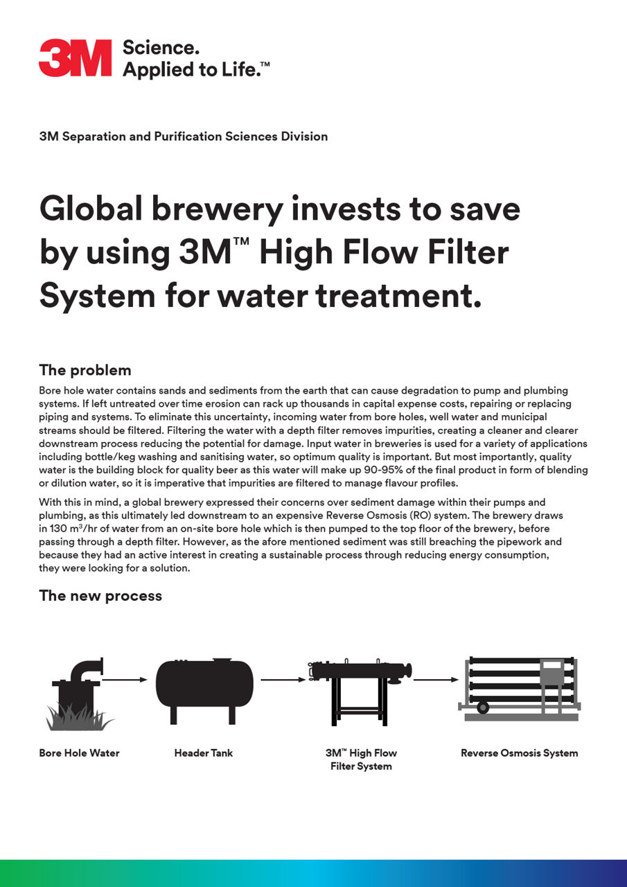Customer application brief - Water filtration for beer production - English