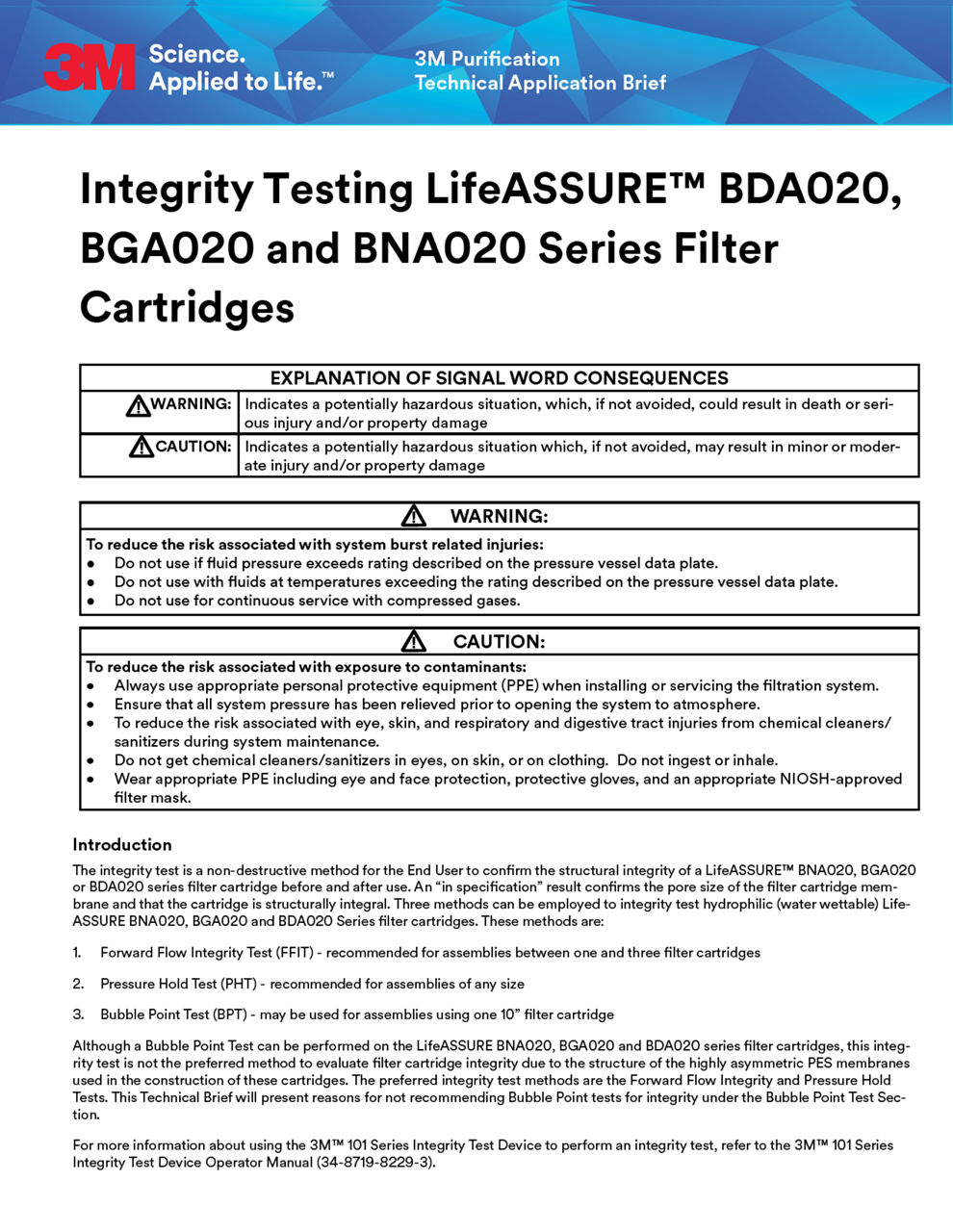 3M™ LifeAssure BGA 020 BDA 020 BNA 020 Series Filter Cartridges_LowRes UK