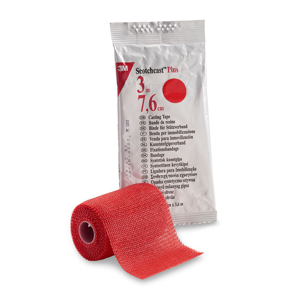 3M™ Scotchcast™ Plus Casting Tape, 82003R, 3"X4YD, RED, 10 Roll/Case