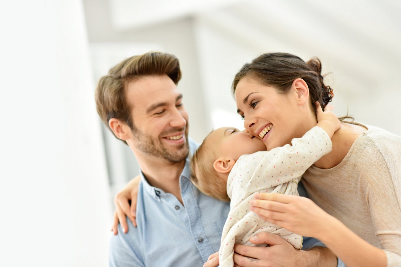 This asset is Shutterstock ID 338701397. This is licensed from Shutterstock Images. Unlimited seats were licensed there is no charge to use this image. Please download and use as needed, but relate this asset to the final assets utilizing this image. Title: Sweet baby girl giving a kiss to her mom