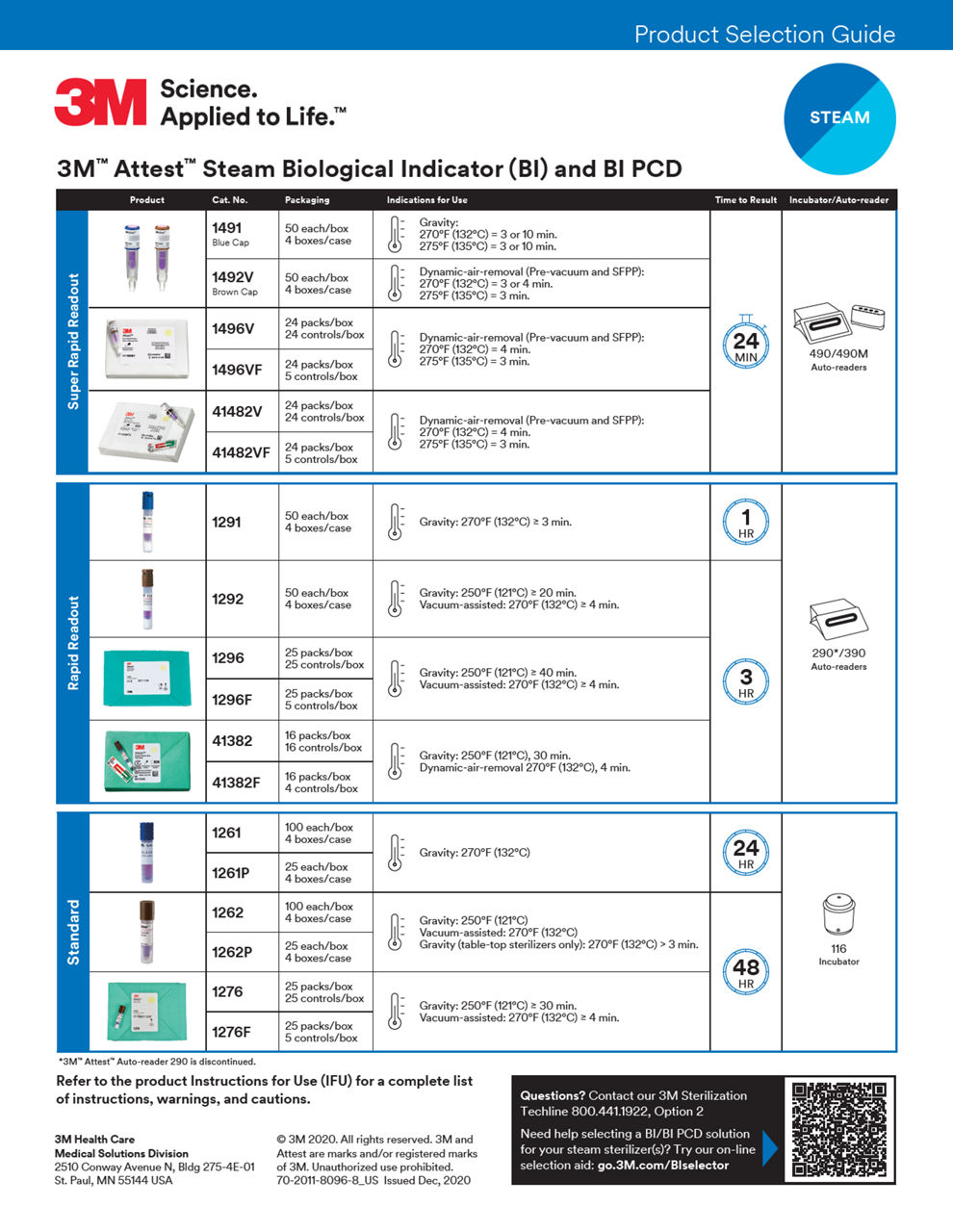 Attest Steam Biological Indicator (BI) and BI PCD