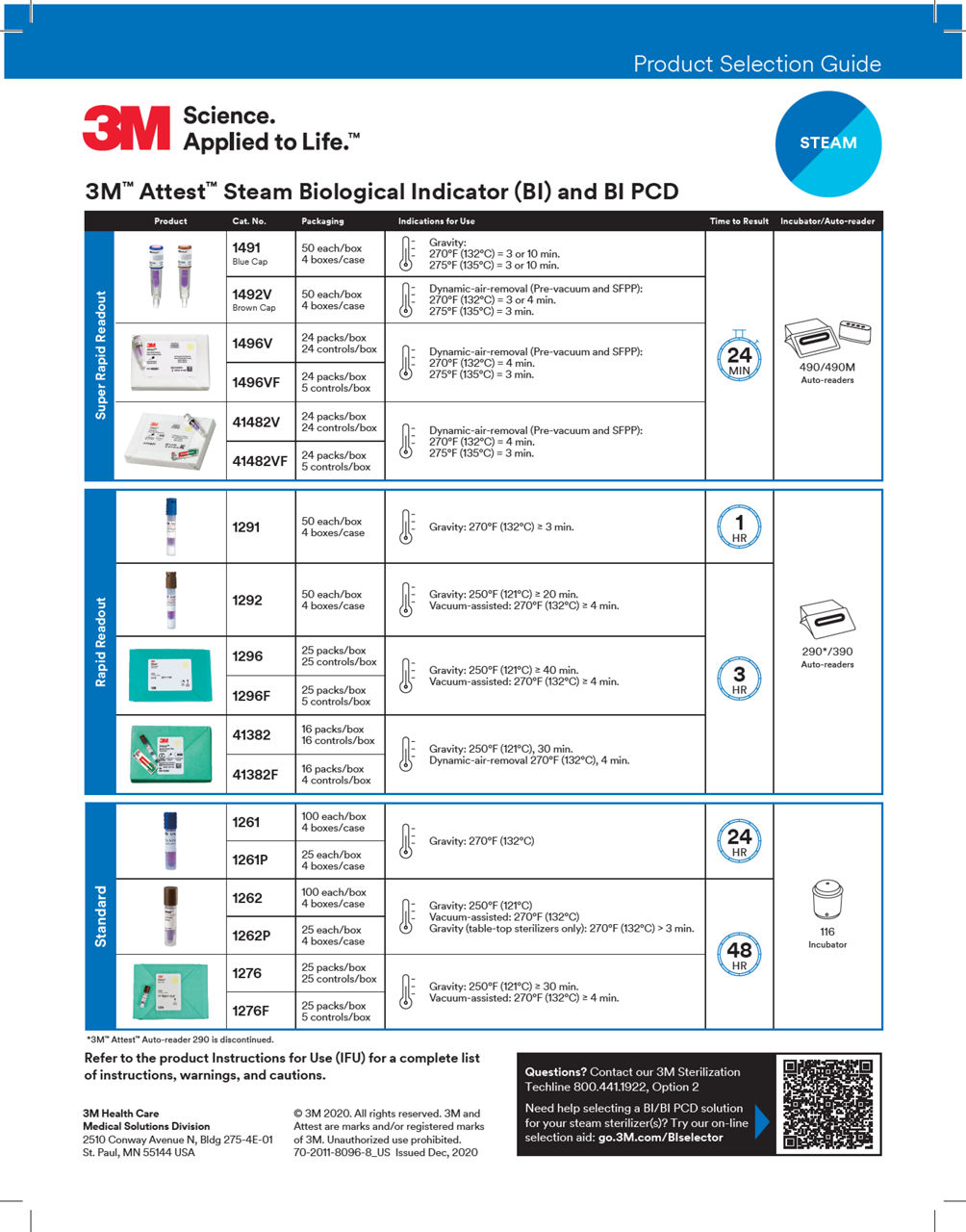 3M™ Attest™ Steam Biological Indicator (BI) and BI PCD