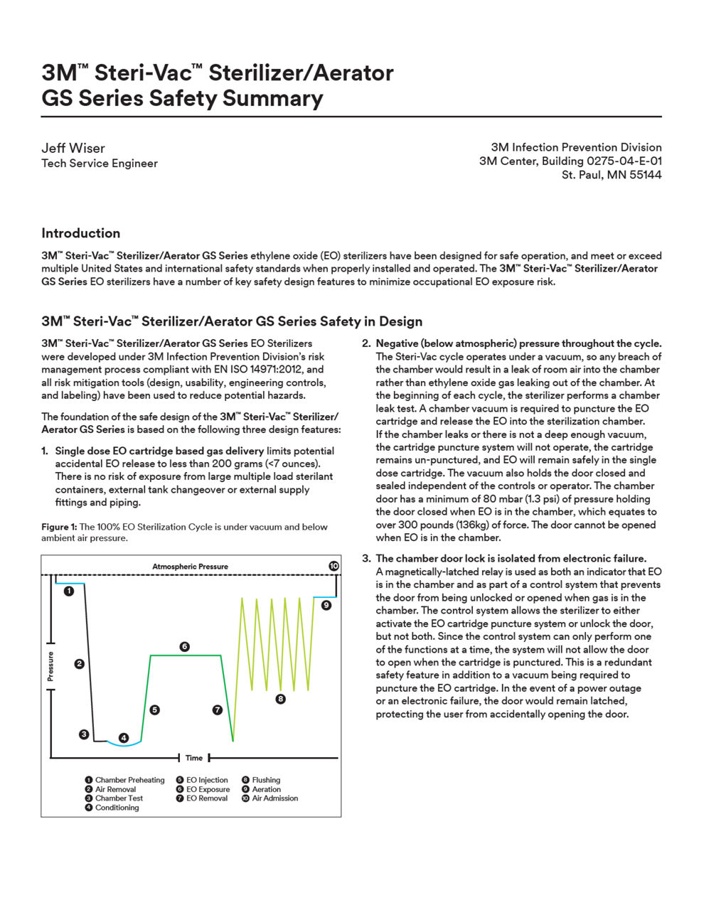 3M™ Steri-Vac™ Sterilizer/Aerator GS Series Safety Summary