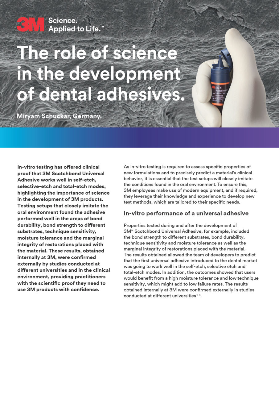 The role of science in the development of dental adhesives Miryam Schuckar