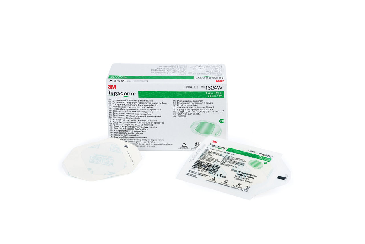 3M™ Tegaderm™ Transparent Film Dressing Frame Style, 1624W, 2-3/8 in x 2-3/4 in (6 cm x 7 cm), 100/ct 4ct/Case