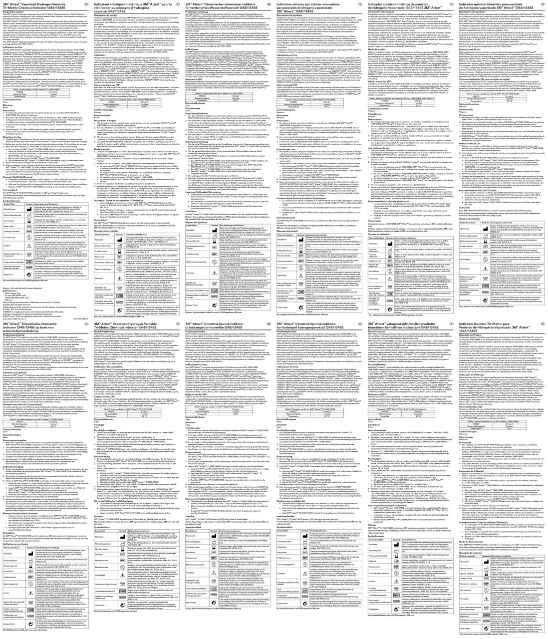 3M™ Attest™ VH2O2 Tri-Metric CI 1348 and 1348E IFU
