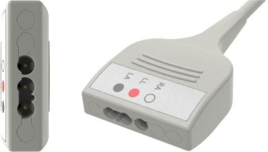 ECG Monitoring Cable, YMC3AAMIR, 3-Lead, AAMI 6-pin monitor to 3MUniversal Yoke With Yokemate LWS® to 6-Pin AAMI, 1 EA